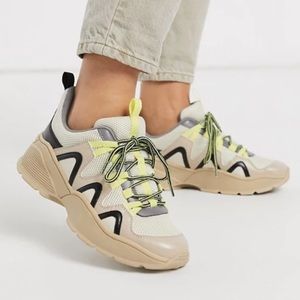 ASOS Chunky Sneaker in gray and yellow